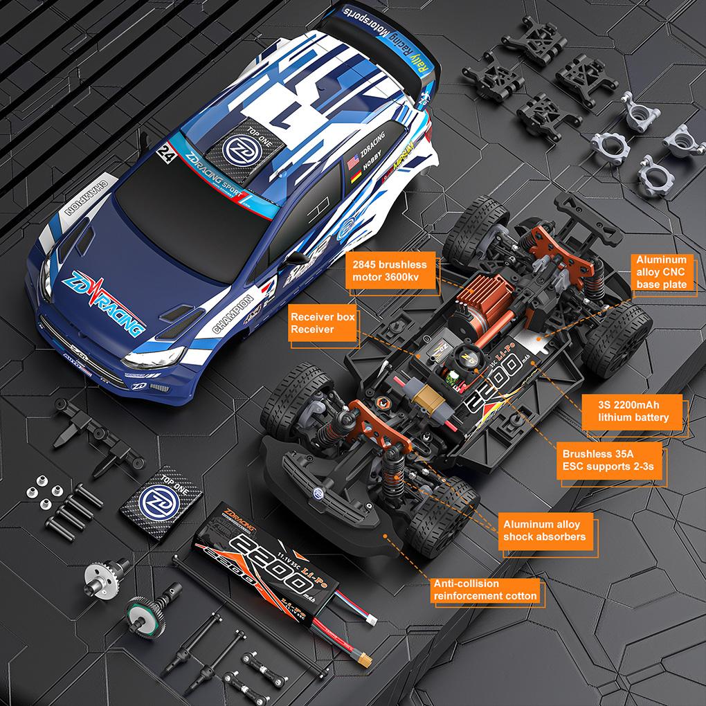 1/12 ZD Racing RC Car RX12 Brushless 2.4GHz 80KM/H RX-12 High Speed 4WD 3S 6 Channel Remote Control Racing Rally Vehicle