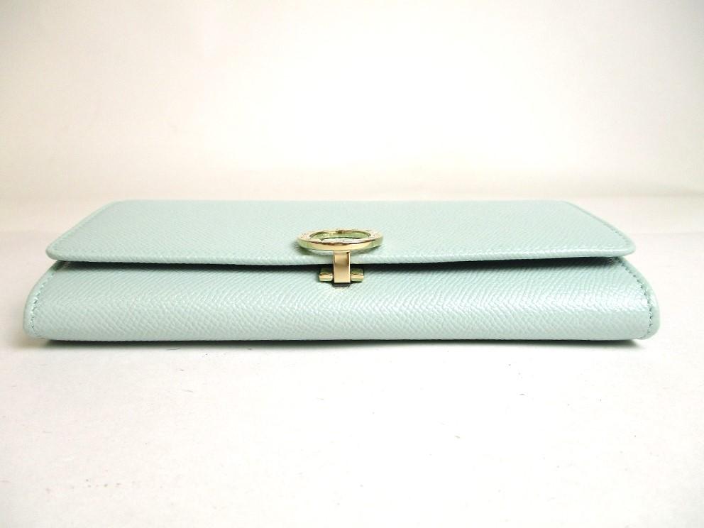Authentic BVLGARI Light Leather Light Gold H/W Flap Long Wallet #a382  Refurbished
