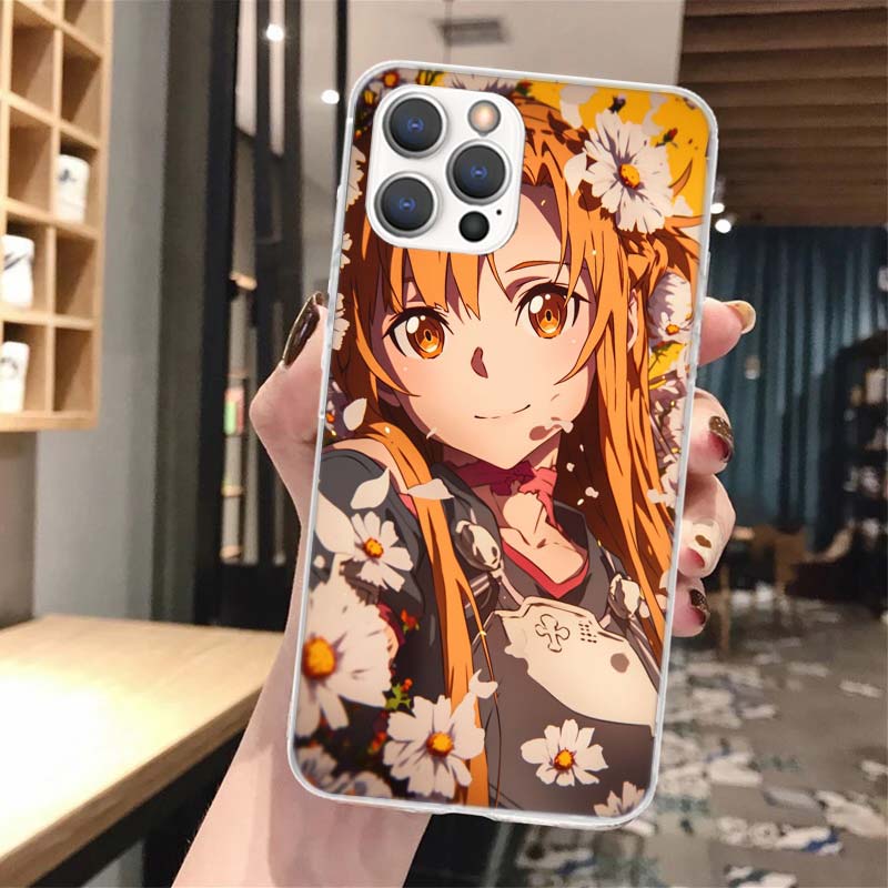 Anime Sword Art Online SAO Soft Phone Case For iPhone 16 15 14 13 12 11 Pro Max X XR XS 7 Plus 8 + SE 16Max Pattern Customized C