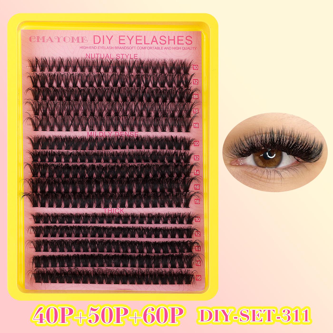 

Набор 3D накладных ресниц 60D-100D - Сделай сам, плотные пучки на термоплавком клее