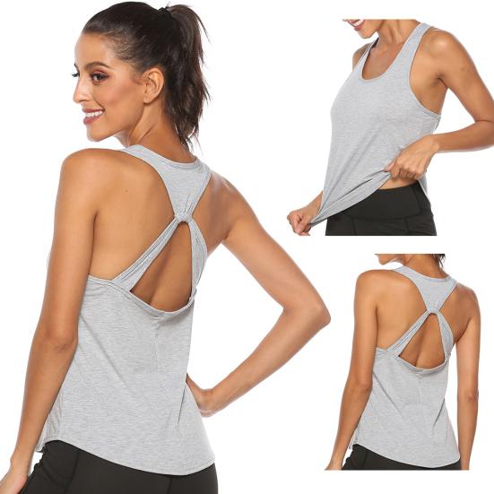 Women Loose Open Racerback U Neck Activewear Yoga Workout Fitness Vest Tank Top