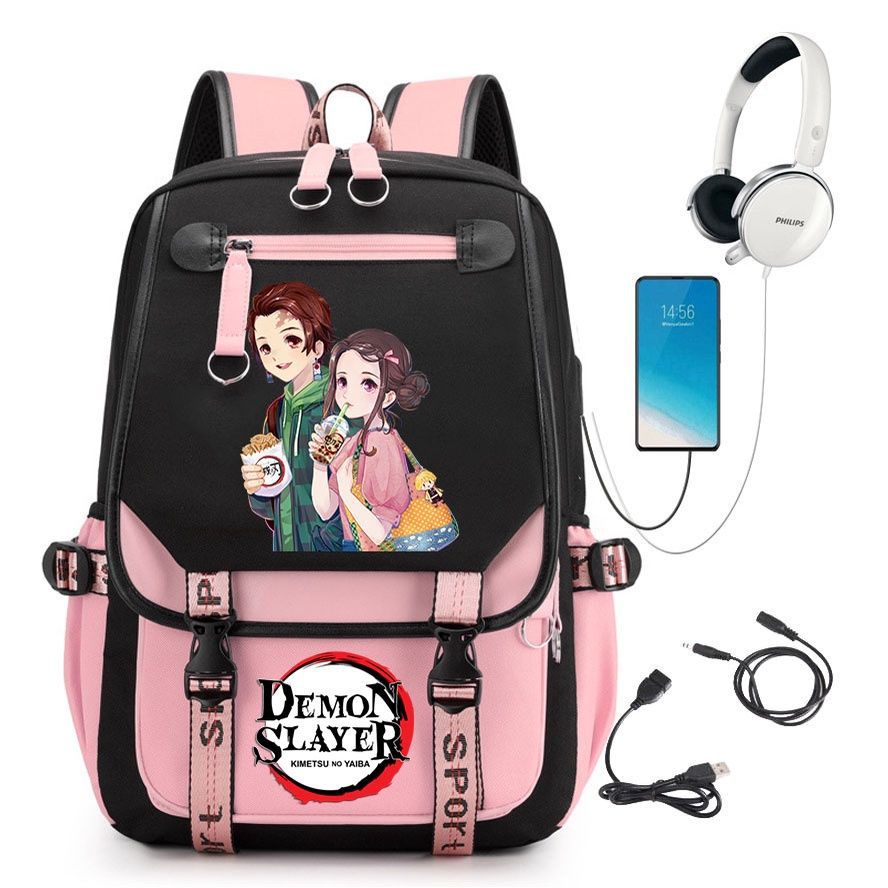 Demon Slayer Anime-Peripherie Rucksack stilvoller Anime-Themen-Schülerrucksack 0084
