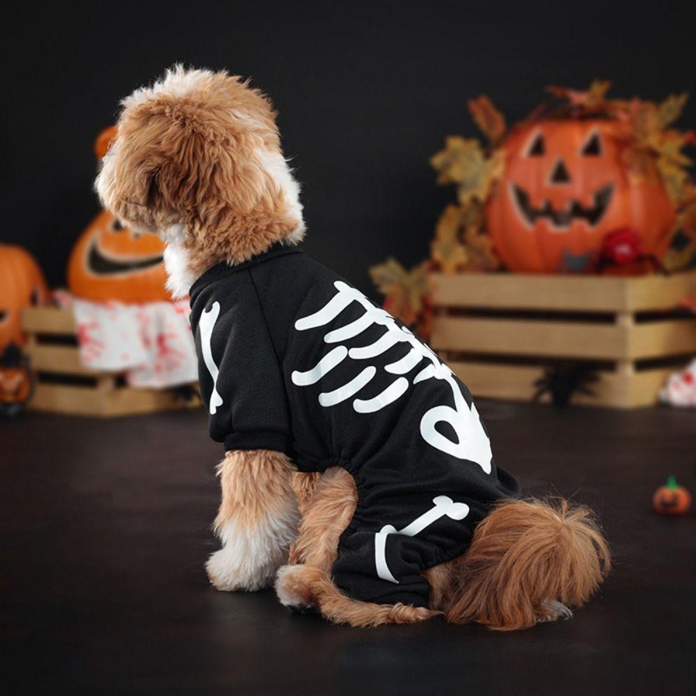 Decorative Pet Skeleton Costumes Soft Pet Cosplay Costume Dog Halloween Clothes  Halloween