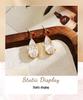 18K Gold Waterproof Zirconia Water Drop Earrings, European & American Style, Stainless Steel & Titanium, Women's Jewelry