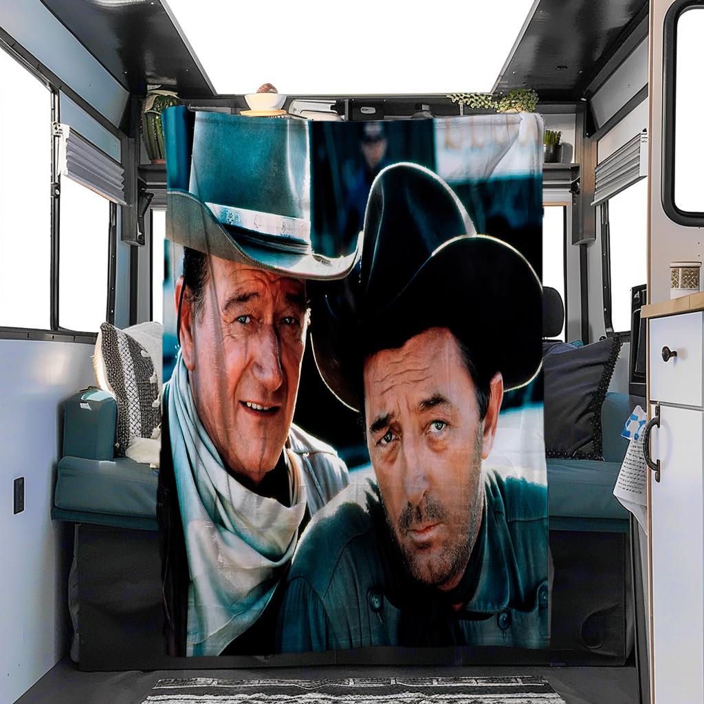 1pc Legendary John Wayne Blanket, Al Season Lightweigh Poster Blanket Home Office Outdoor Nap Multifunc Poster Blanketional Blanket