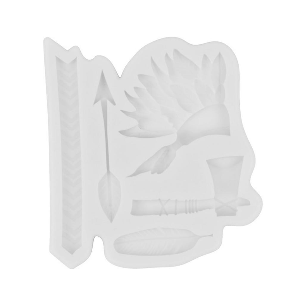 Pfeilfeder Indischer Kopfschmuck geformte Silikonform Fondant Schokoladenform DIY Kuchen Dessertform Backen DIY Zubehör