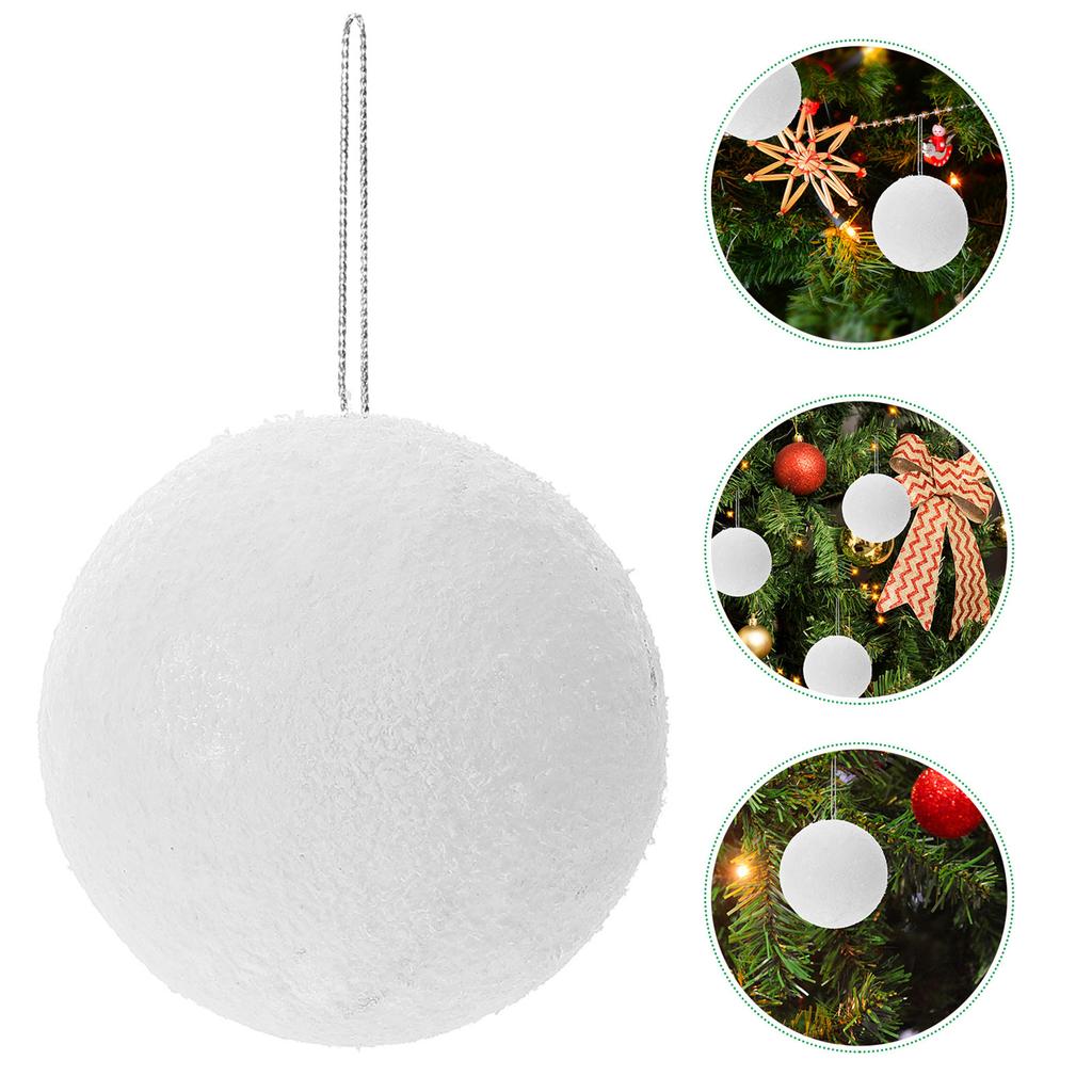 18Pcs Christmas Tree Foam Balls White Snowball Baubles Hanging Ornaments Xmas Holiday Party Wedding Supplies Tree Ball