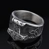 Viking Style Thor Hammer Knot Design Stainless Steel Fade Resistant Ring