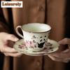 Pig Fat Frozen Panda Coffee Mug With Plate Breakfast Mug Afternoon Tea Mug Cup Saucer Kit Office Water Cup Cafes Ornaments Craft