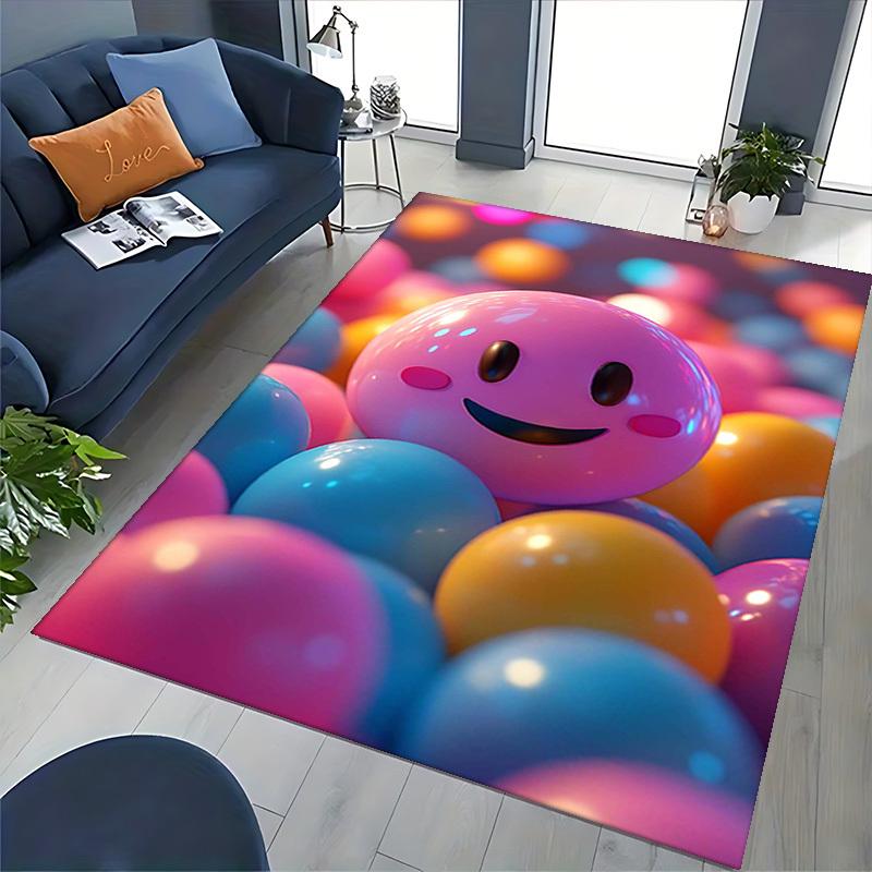 1pc Anime Smiley Face Chair Mat - Cute Cartoon Design, Non-Slip Office Rug for Home Decor, Suitable for All Seasons, Perfect Gift Idea.A038