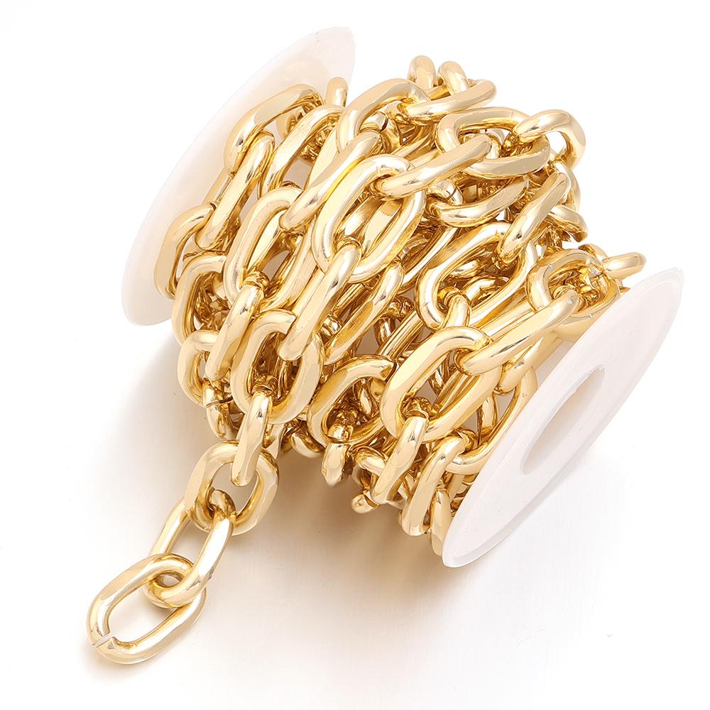 2-5 Yards Aluminiumkette Gold Silber Farbe Verdrehte Gliederketten Für Schmuckherstellung DIY Armband Halskette Kleidung Taschen Zubehör