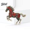 Retro Horse Brooch Vintage Rhinestone Alloy Running Lapel Pin Sweater