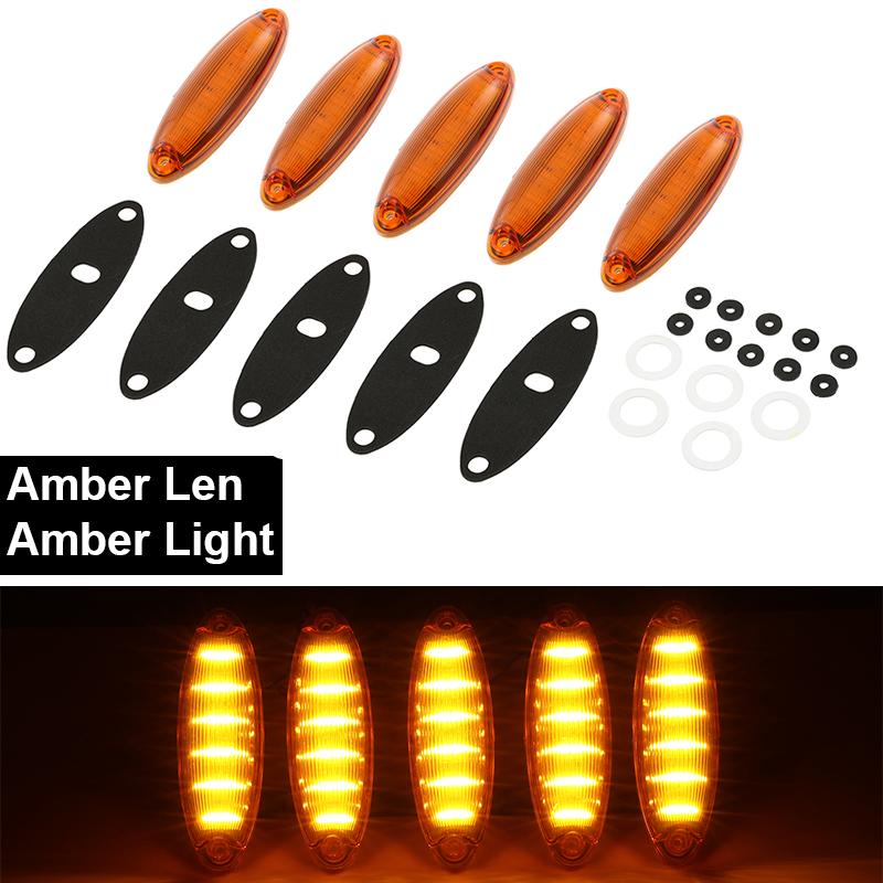 

5Pcs/Set 12LEDs Car Lights New Dome Signal Light Fit For Freightliner Cascadia Replacement Car Accessories LED Roof Signal Lamps