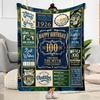 Vintage 100th Birthday Celebration Blanket Comfortable Suitable for Office Chair Picnics All-Season Use Stylish Decor