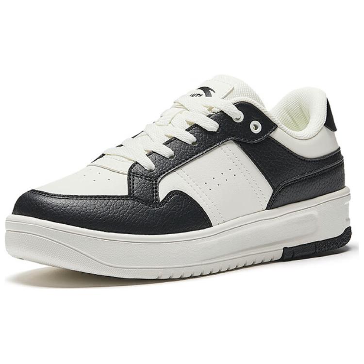 Anta Breaking Bamboo Slip Resistant Abrasion Resistant Low Top Skateboard Shoes Women's White Black Sneakers 122518012-2