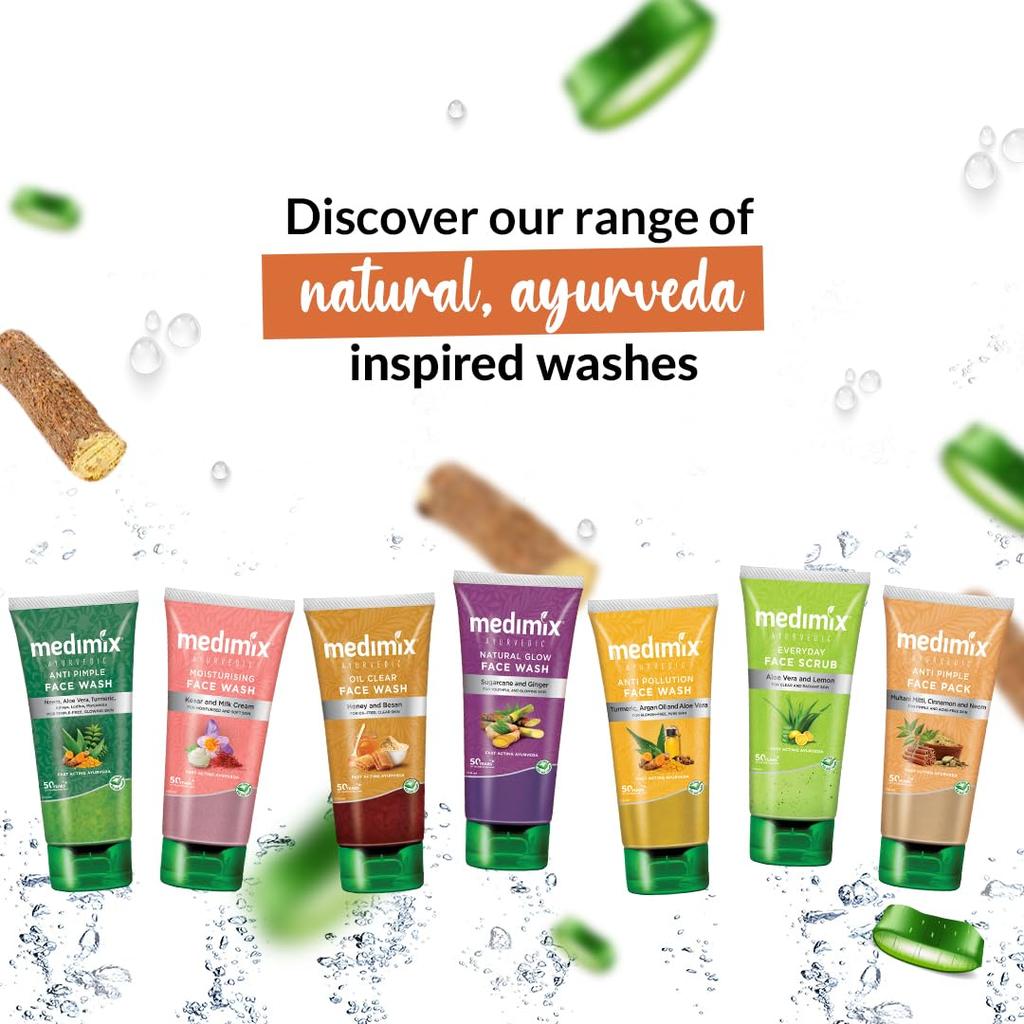 Medimix Ayurvedic Anti Tan Face Wash 100ml Gel For Bright, Even Skin Tone & Tan Removal