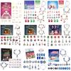 24 Days Christmas Advent Calendar Ring Necklace Earrings 2023 New Year Countdown Advent Calendar Christmas Gift for Girls Kids