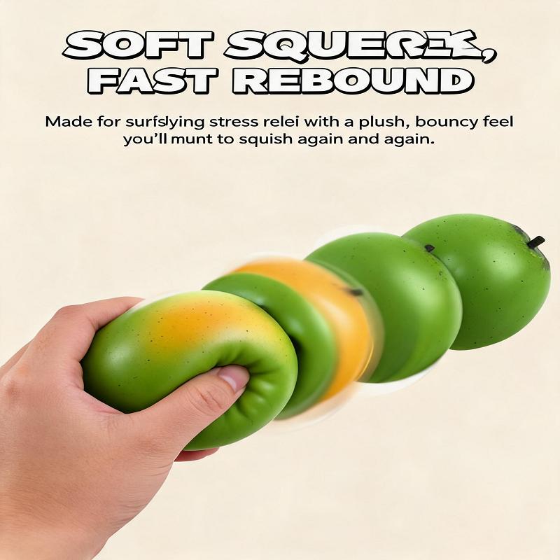 Simulation Mango Squeeze Toy Heat Discolor Green To Yellow Slow Rebound Anti Anxiety Decompression Toy