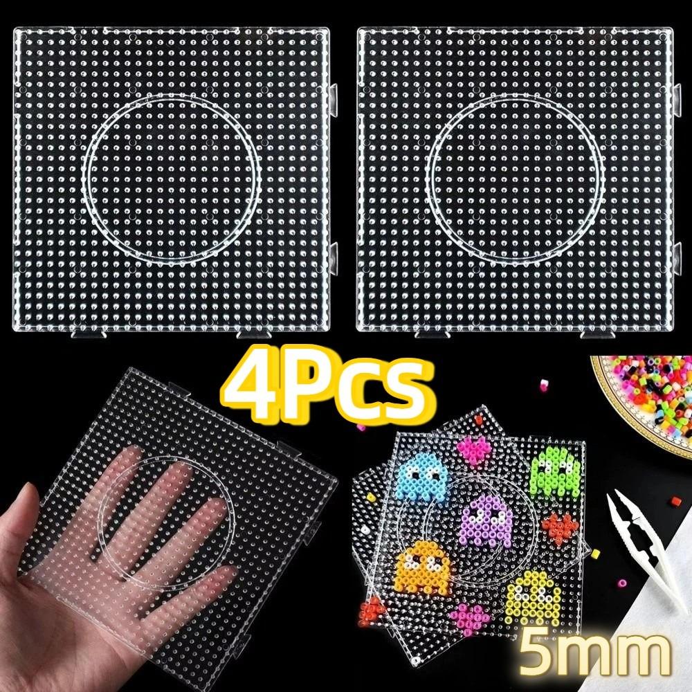 4 pièces DIY Perler Beads Boards Résistants à la Chaleur Boards pour Perles à Fondre Pegboards pour Faire des Puzzles