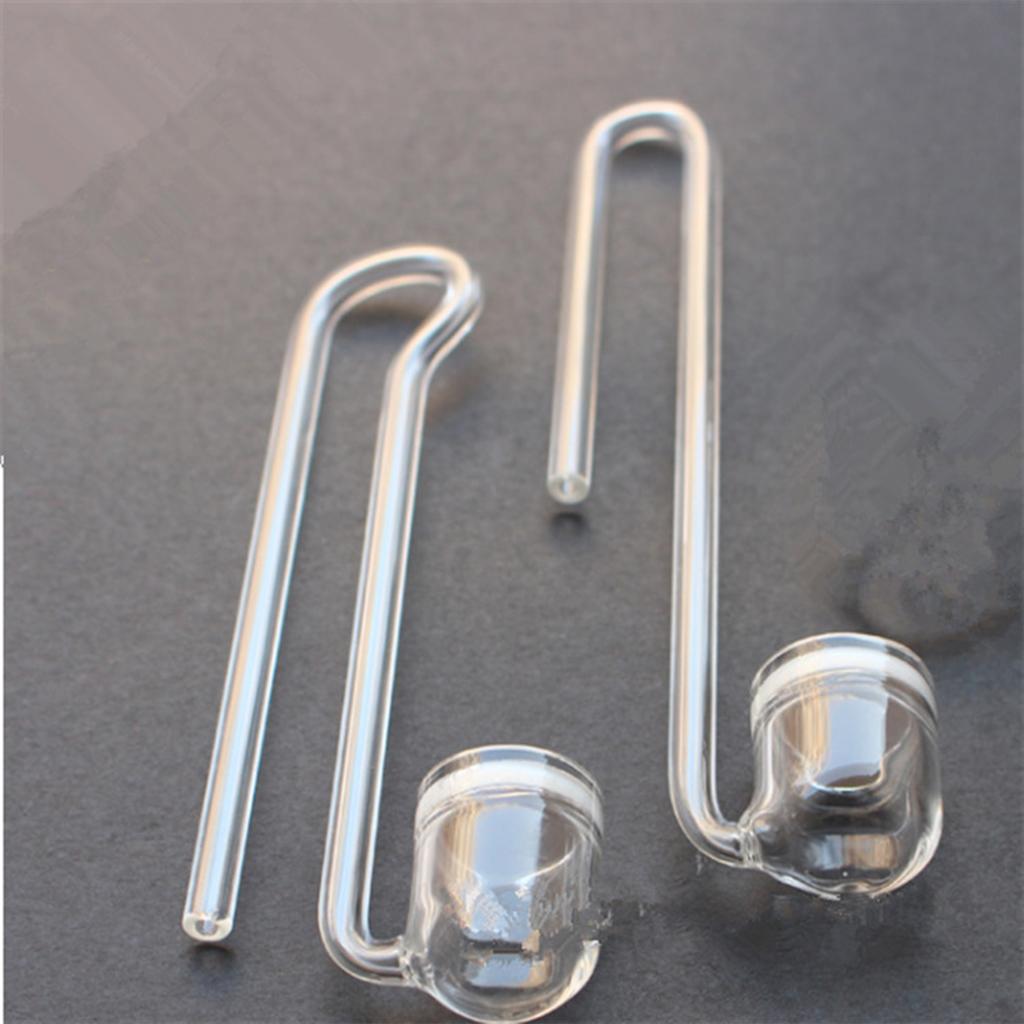 Glass CO2 Diffuser U Shaped R Shaped for Aquarium Planted for Tank Clear Glass Aquarium Supply Accessories 7.9" Length