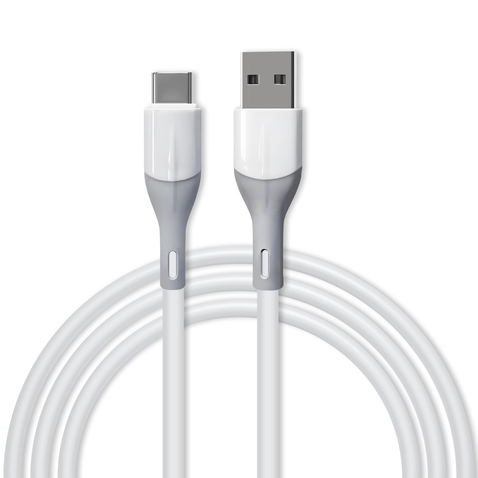 

USB Type C Unbreakable Silicone Phone High-speed Data Line Compatible with Xiaomi Redmi and Other Smartphones Charging Cable 1m