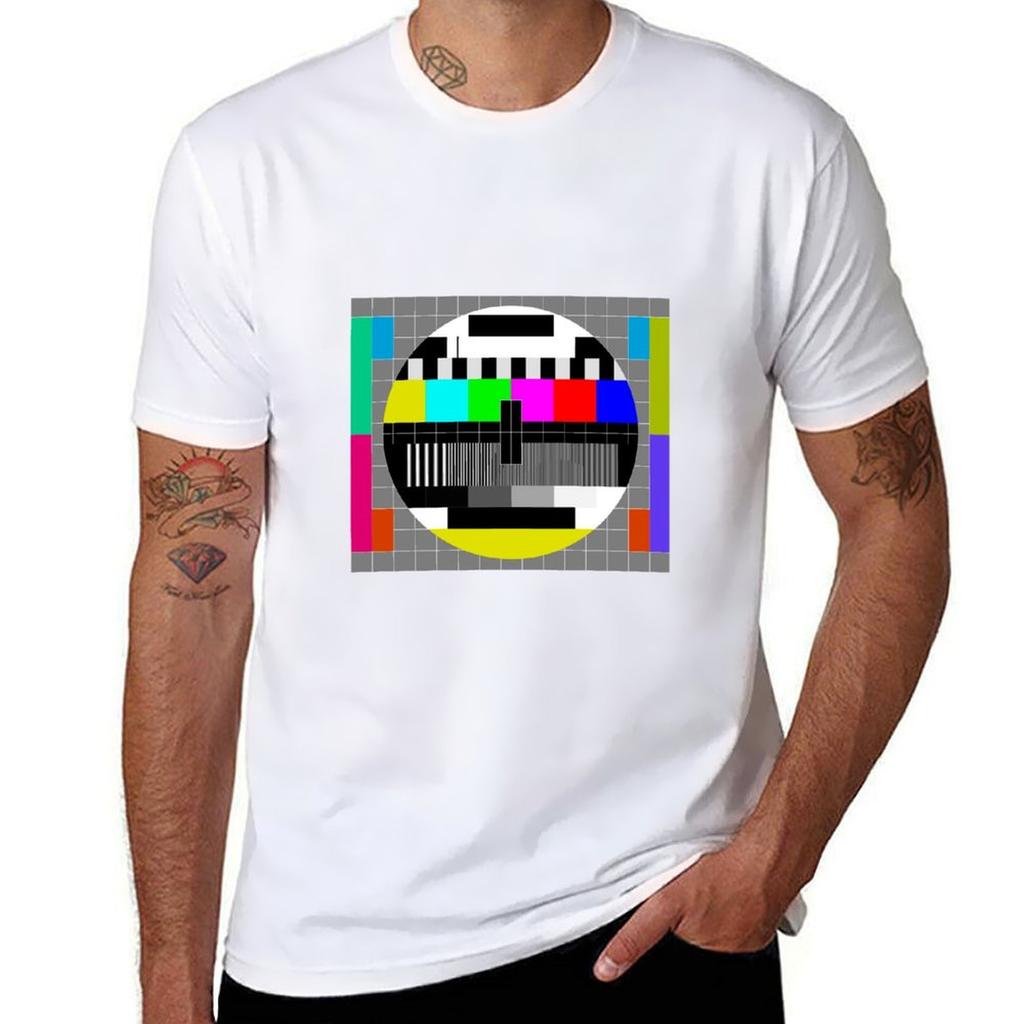 Tv Test Pattern Pop Art Tshirt Running Perforunisexce Short Sleeve Tee