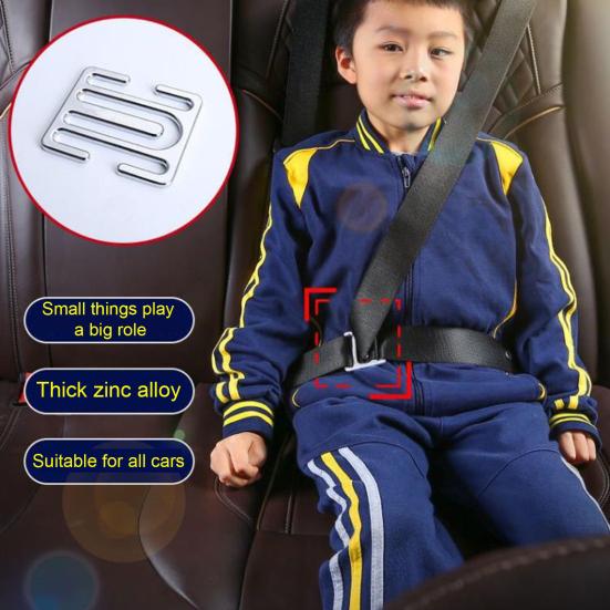 Metal Seat Belt Adjuster Safety Easy to Use Fits Adults Kids Seat Belt Adjuster for Improved Comfort