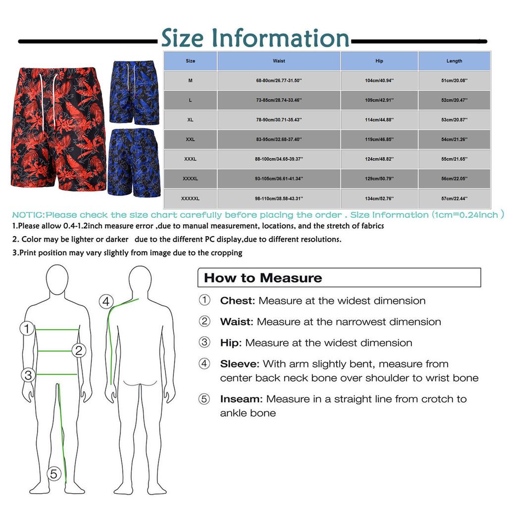 Men's Hawaiian Fashion Holiday Loose Casual Leaves Beach Shorts