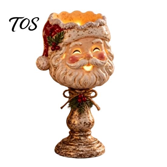 Christmas Eve Dinner Decorations Tealight Candle Holder for Home Decor, Santa/Tree/Snowman/Deer/Nutcracker Winter Party Table Supplies Candlestick