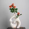 2-piece Set of Ceramic Vases, Hollowed Out Twisted Art Vases, Living Room Flower Arrangement, Room Aesthetic Decoration
