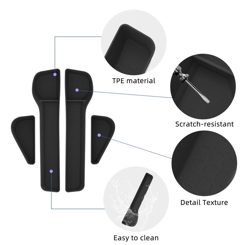 For Toyota RAV4 2026 Door Side Storage Box TPE Front Rear Door Handle Organizer Tidying Car Interior Accessories 4PCS
