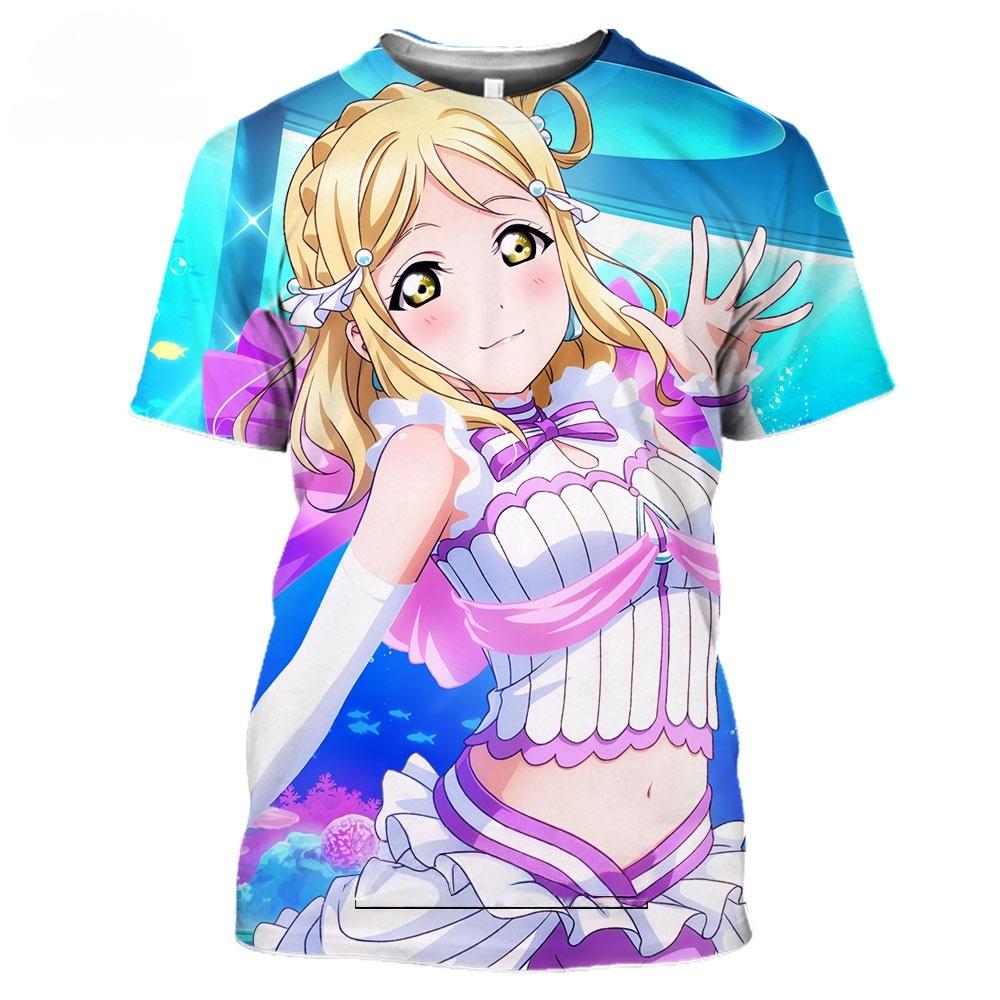 Anime Love Live T-shirt for girls casual Harajuku style short sleeve streetwear 3D print summer top 100 1160₽