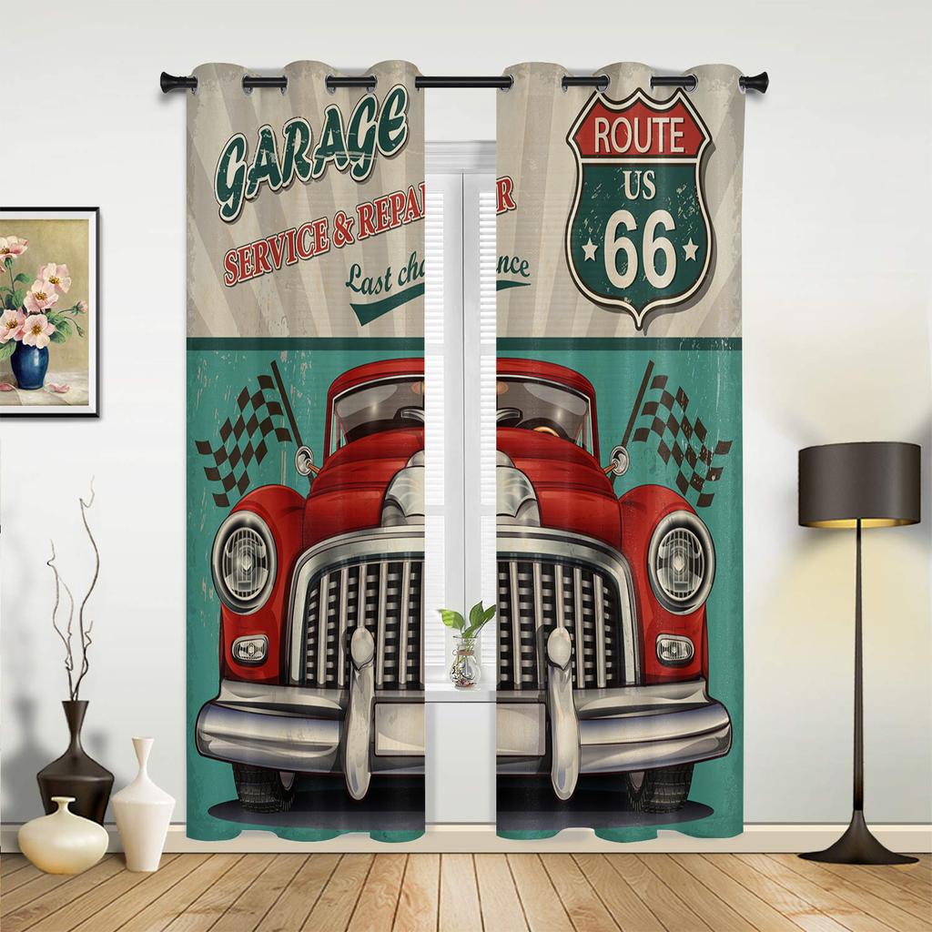 Eagle Banner Motorcycle Curtains for Bedroom Living Room Drapes Kitchen Children's Room Window Curtain Modern Home Decor