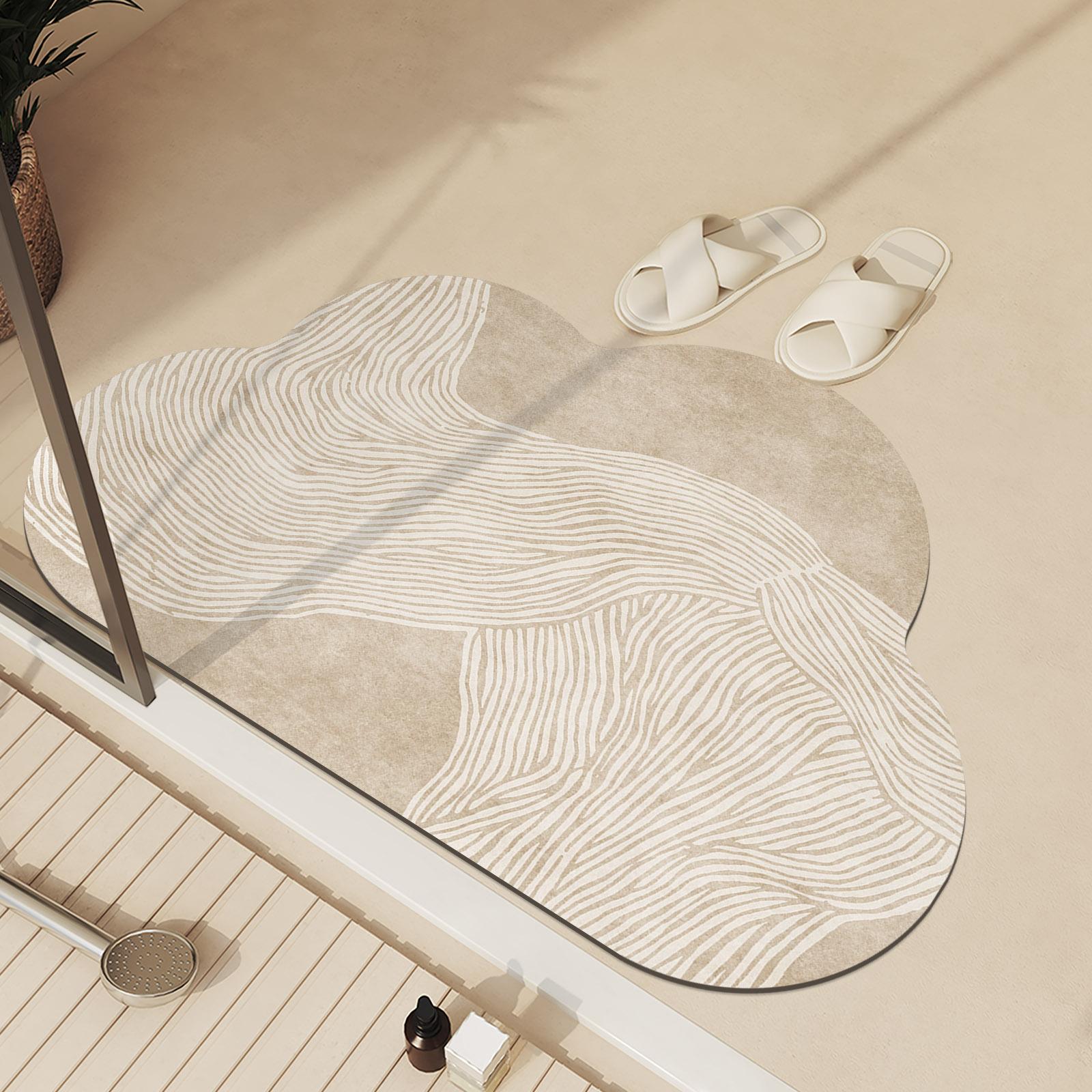 

Диатомитовый коврик для ванной комнаты, впитывающий коврик для ног, нескользящий, быстросохнущий коврик для душа, коврик для ванной, туалета, коврик для прихожей, входной коврик, моющийся 40cmx60cm