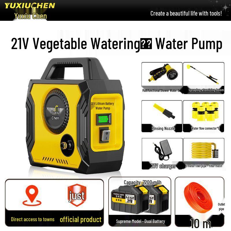 Rechargeable Water Pump for Home Garden Irrigation - Vegetable Patch Sprinkler with Lithium Battery