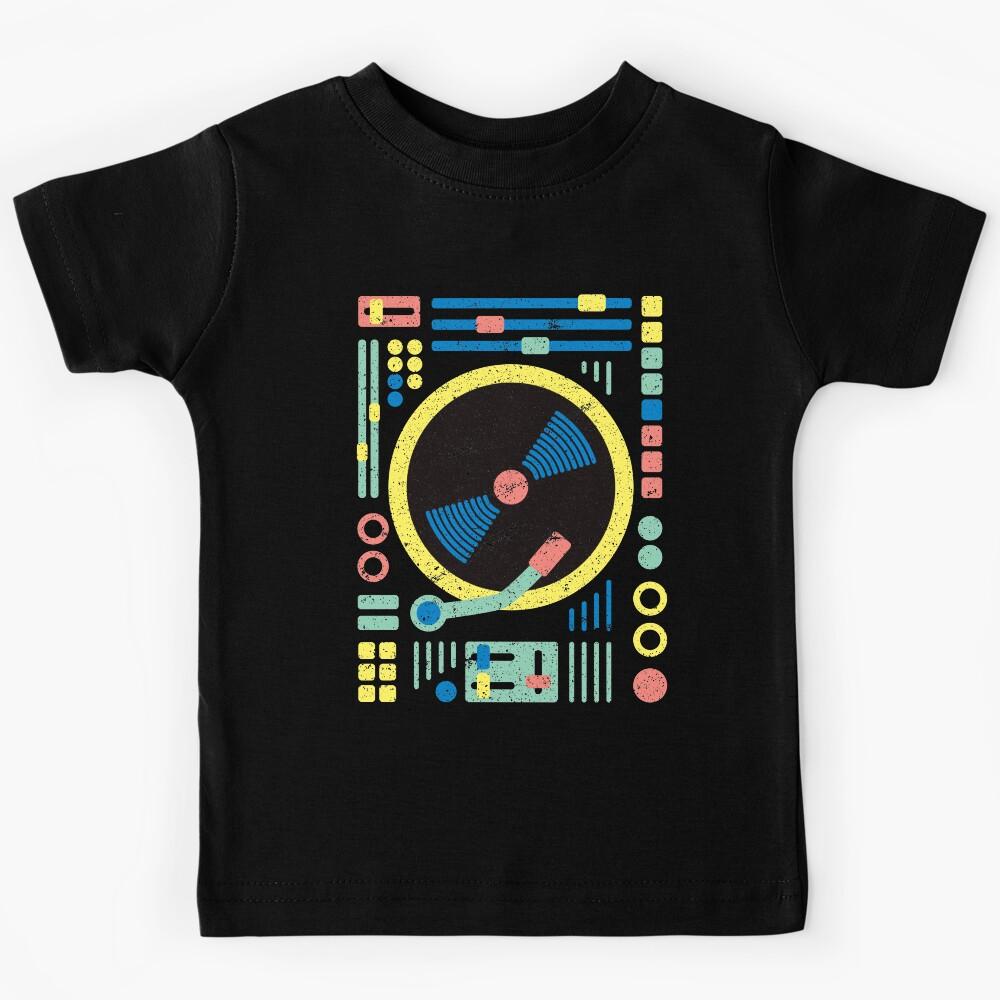 DJ & Raver Gifts - DJ Decks Retro Pattern / Vintage Vinyl Kids T-Shirt 130