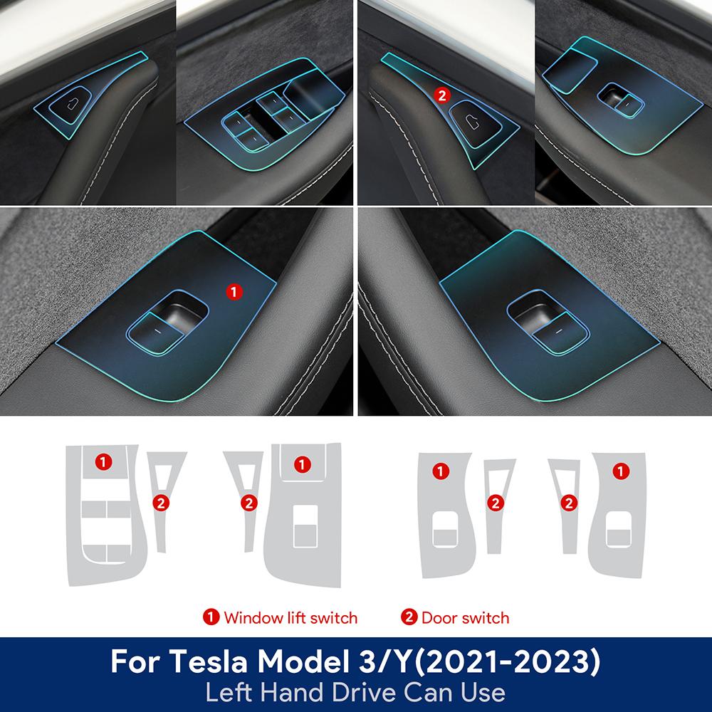 Car Interior TPU Protector Anti-scratch Film For Tesla Model 3/Y - Protective Transparent Anti-tear Stickers Accessories