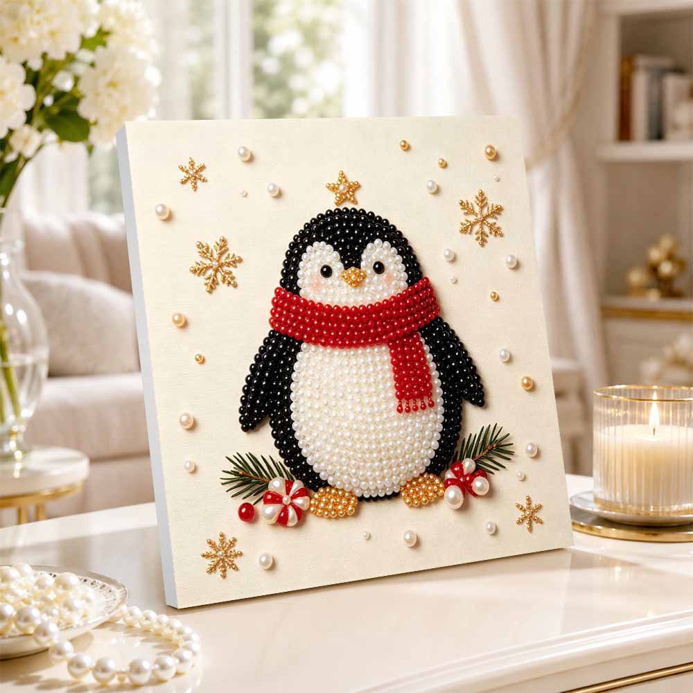 Pearl painting penguin Christmas art kit DIY handmade home decor painting