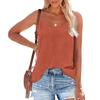Damen Spaghettiträger-Top mit U-Ausschnitt Ärmellos Lockerer Schnitt Eis-Krepp Tanktop Rückseite Uni Cut-Out Lässige Sommer-Weste
