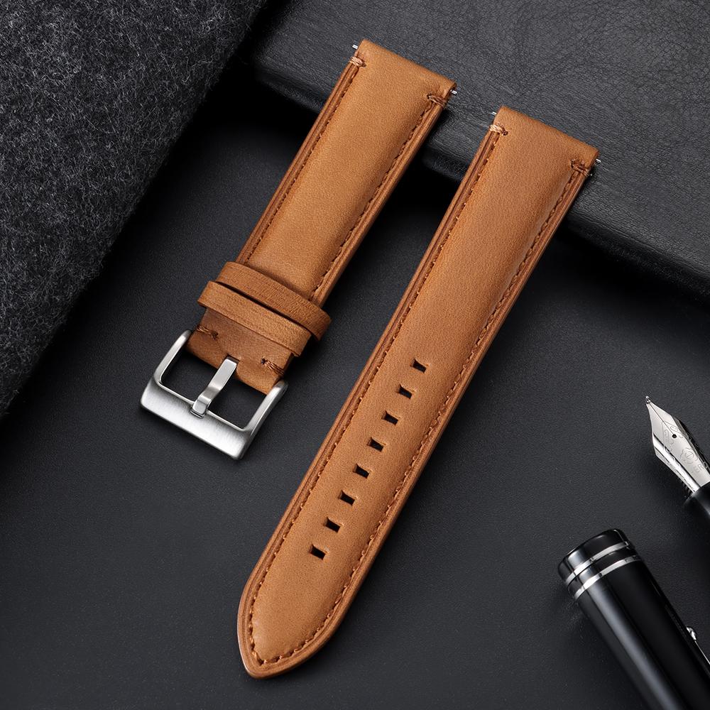 20mm 22mm 24mm Retro Calfskin Watch Band Women Men Wristband Brown Blue Universal Replacement Strap for Seiko Bracelet for Omega