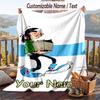 Custom Text Flannel Throw Blanket, Lightweight Cozy Bed Sofa BlanketGaston Lagaffe
