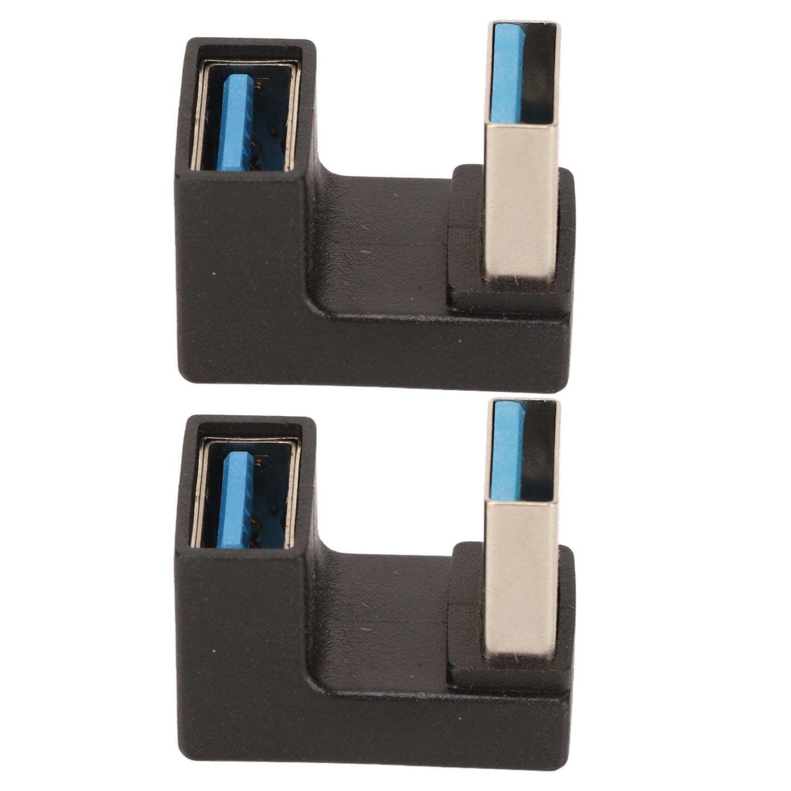 

2Pcs USB3.0 Male to Female Adapter 10Gbps Transmission Aluminum Alloy Rapid Heat Dissipation USB3.0 Adapter