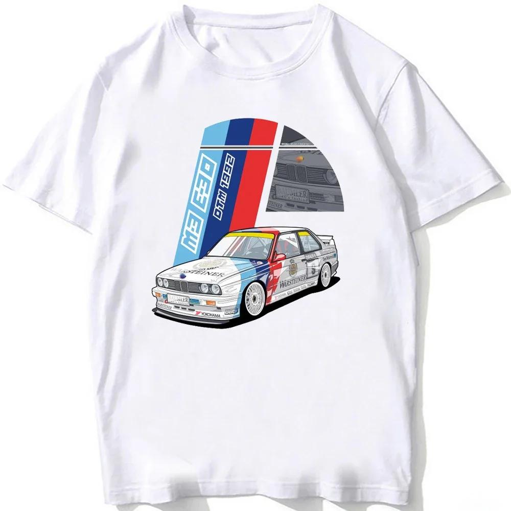 Retro Germany EUDM - E34 M5 Tshirts Summer Men Short Sleeve Old Legend E30 M3 Classic Car T-Shirt Boy Casual Tops Man White Tees