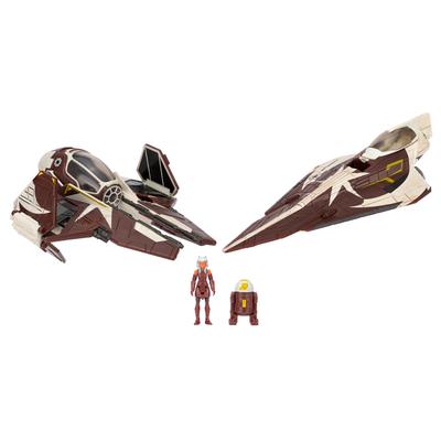 Star Wars Micro Galaxy Squadron Ahsoka Jedi Starfighters Set and Vehicles and 2 Microfigure Tano's - 5" 3" 1" Accessories.