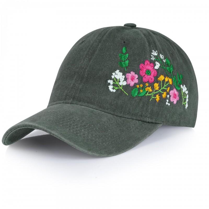 Vintage Blumenmuster Baseballkappe Damen Herren Verstellbarer Sonnenhut Outdoor Reise Sport
