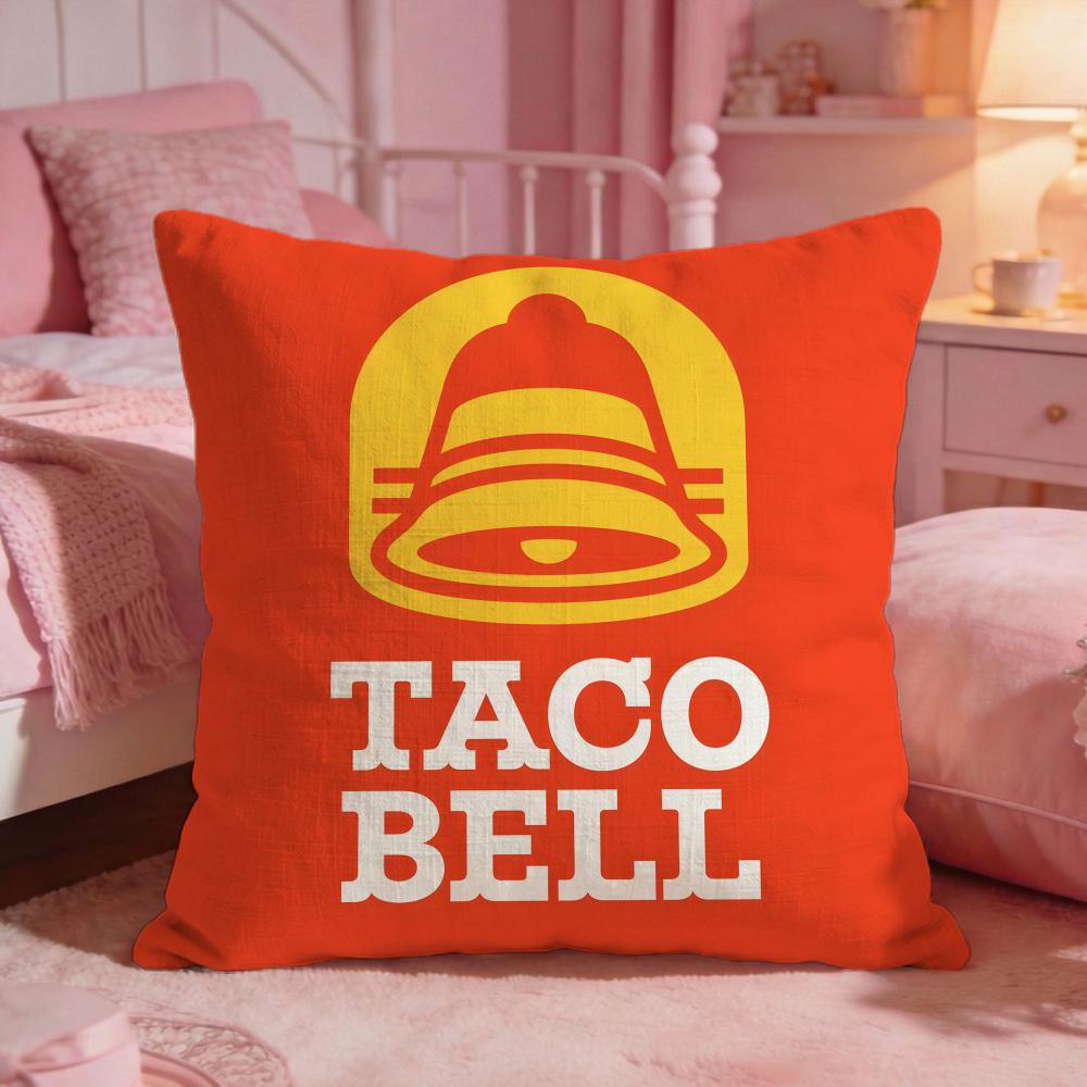 

Mexican Flavor TTaco Bell Cushion Cover Premium Comfort Reversible Pillow Cove Two In One Design For Any Room Car Interior 30X30cm