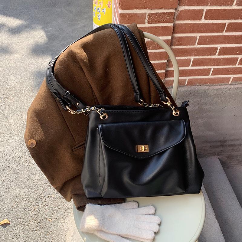 New Design Korean Look Fashion Large Capacity Simple Ins Vintage Shoulder Bag Versatile One-shoulder Slanted Straddle Bag for Women