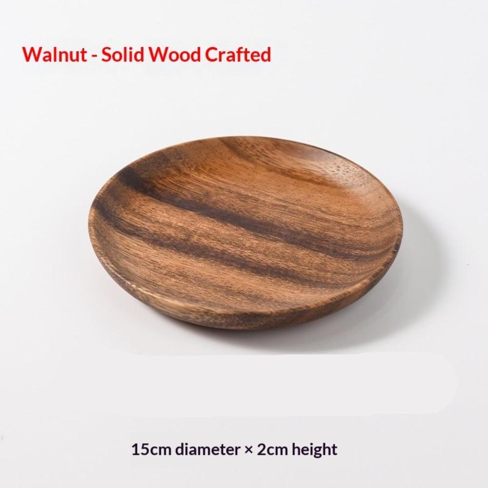 South American Walnut Melon Seeds Plate Japanese Solid Wood Snacks Fruit Dessert Tray Creative Acacia Wood Dessert Plate