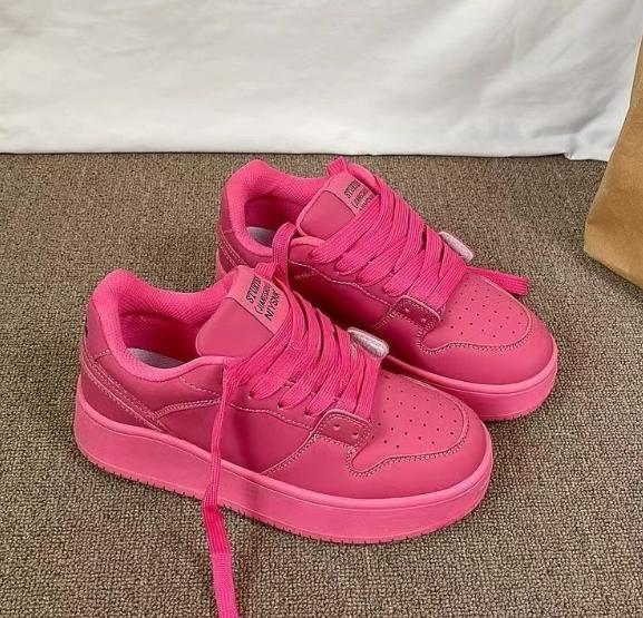 

Fashion Women s Optical Sole Sneakers, Casual, Breathable, Lace-up, Fashion, Outdoor Walking, Pink, Autumn, 2024 35