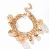 Gold Electroplated Multi-layer Love Pendant Bracelet with Extension Chain